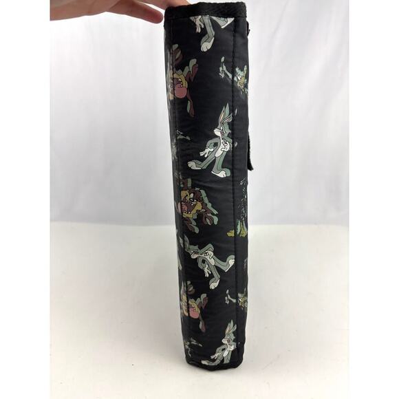 VTG Looney Tunes Binder Stuart Hall Black 3 Ring Bugs Bunny Taz Daffy Duck 90s - Picture 3 of 11